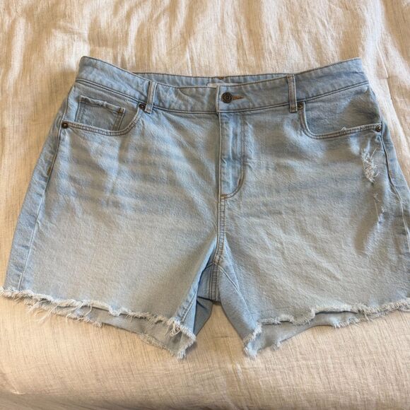Loft Women's High Rise Denim Cut Off Shorts Light Wash Distressed Size 30/10 - Picture 14 of 14